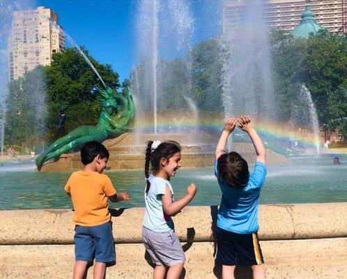 Our Montessori students enjoying a beautiful summer day on a field trip to the academy of natural sciences