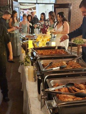 Wedding at Old Wicks Factory - Buffet Line