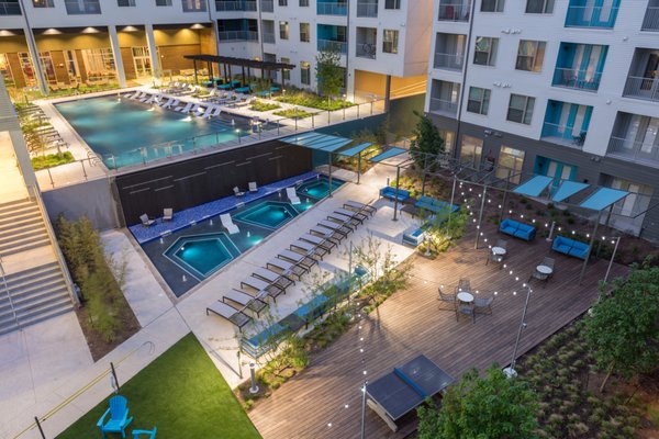 View from above of two of our three pools