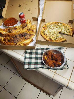 XLPepperoni calzones, Spicy Chicken Pizza and Spicy Chicken Wings.