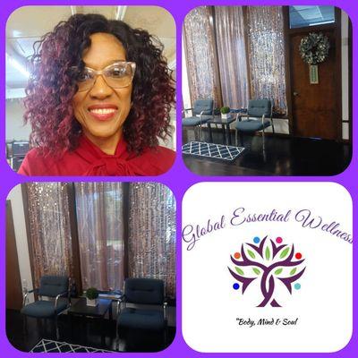 Myself Dr. Maxine Smith-Chills(Naturopathic Doctor/Holistic Health Practitioner Specialist)My Office Suite Waiting Area, My Business Logo