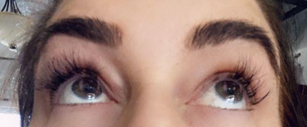 Many lashes are missing! Done by two eyelash technicians