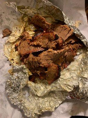 Fatty chopped up Smoked Brisket