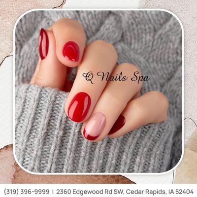 Elegant and bold with this captivating red nail set - the perfect accent for your style!