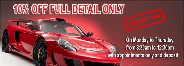 10% off full detail only