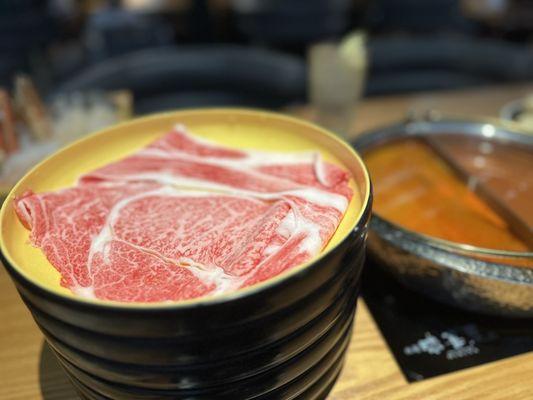 This is the Japanese Wagyu. Limit one serving per person (not all you can eat, unlike the other selections)