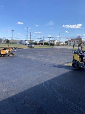 Complete industrial parking lot repaved