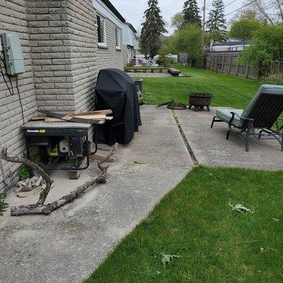 This was our patio before.  :(