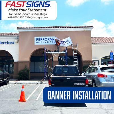 Banner Installation for Coming Soon Performance Plus in Chula Vista
 
 #customsigns #cardecals #custombanners #banners