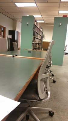 Study tables throughout 2nd floor and cubicles located along back wall