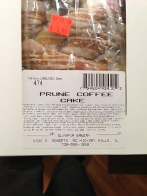 Prune coffee cake