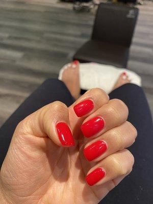 Gel mani and regular pedi