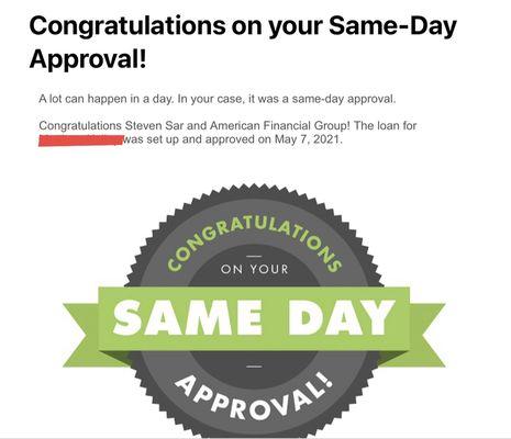 Refinance Loan Same-Day Approval!