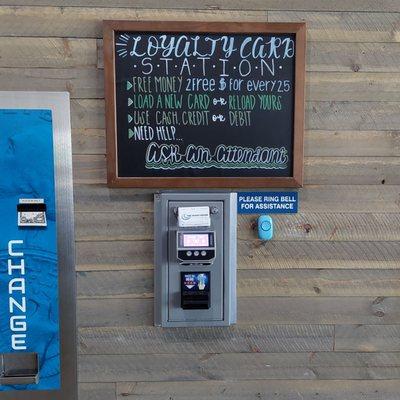 Loyalty card station.  Good investment if you frequent this laundromat.