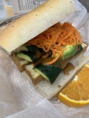 half vegan sandwich