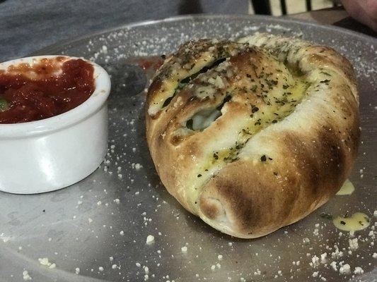 Calzone with butter and herbs