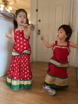 I got these two beautiful dresses for my daughters.