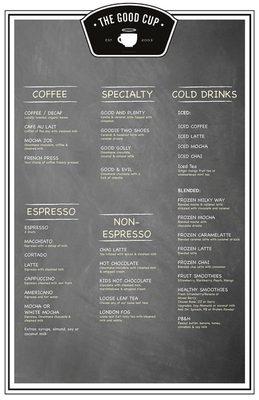 Coffee & Cold Drink Menu