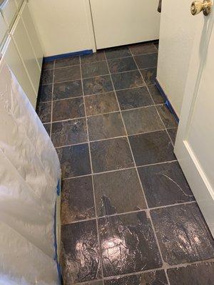 Slate tile cleaning