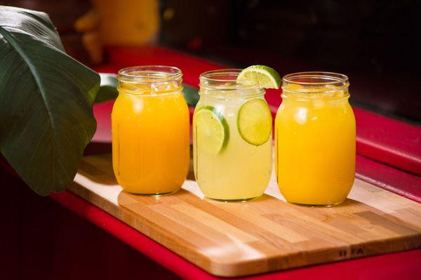 Refreshingly cold fruit juices varying from Passion Fruit, Lime Aid, Freshly Squeezed OJ and Morrir Soñando (Orange Cream)