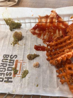 Waffle crispy frys!! And black avocado!'