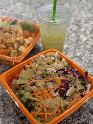 Buffalo Chicken, Asian Chicken and Cucumber Mint Lemonade - all tasty!