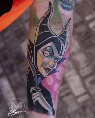 Best Maleficent villain tattoo design on arm