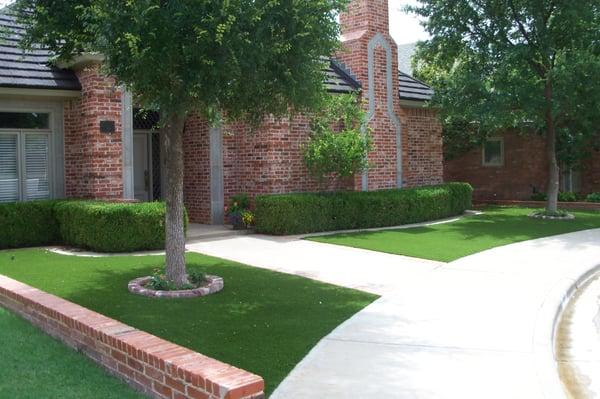 Artificial grass front yard