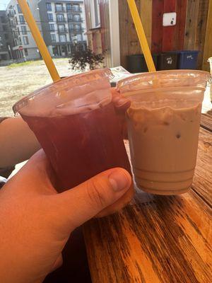 Hibiscus Tea & Iced Brown Sugar Latte