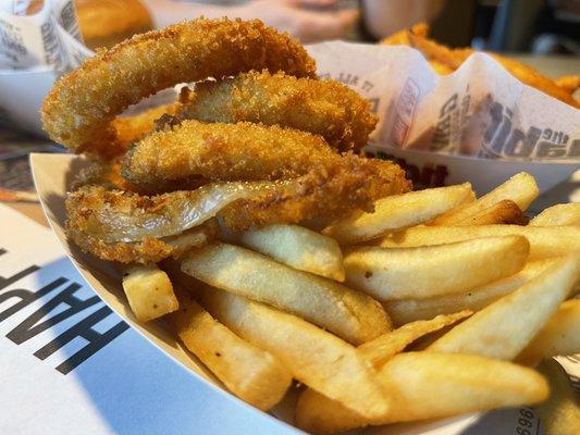 Fries and onion rings