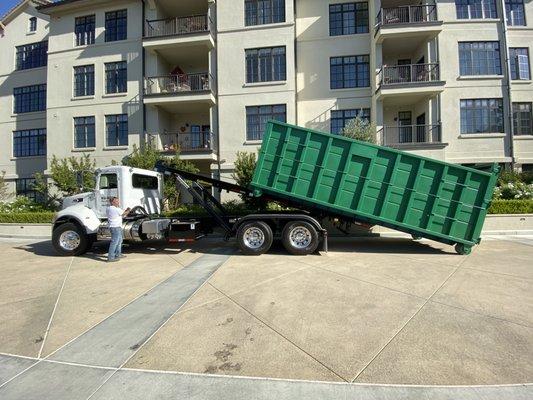 Dropping a 40 Yard Roll Off Dumpster