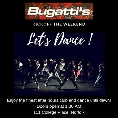 TGIF... let's get this party started at Bugatti's!  #bugattisnorfolk #danceclub #nightclub #afterhoursclub #latenightclub #DJ