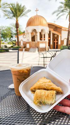 Pistachio kataifi and baklava