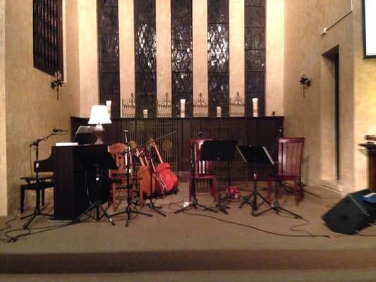 Set up for a concert! Three ladies from Nashville came to share their beautiful songs.