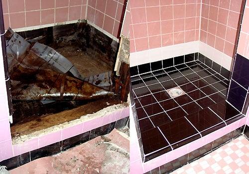 Shower floor tile repair