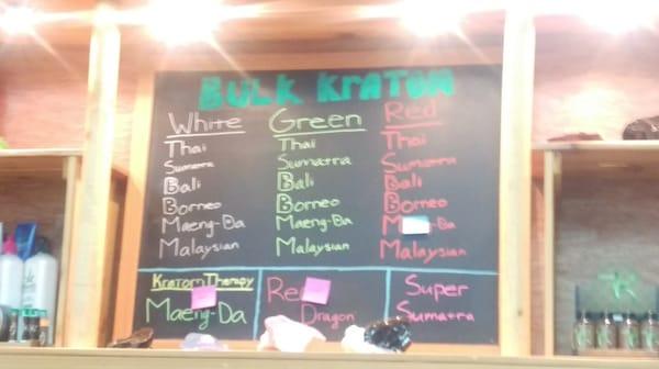 Kratom menu