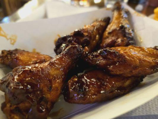 Smoked wings with Korean BBQ sauce.  Really great flavor, charred and crispy, sweet tangy sauce.  Come for the wings, they are amazing.