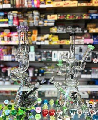 Shelby Glass bongs available and many others, stop by!!!