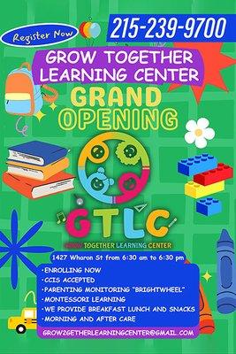 Grow Together Learning Center is an academic academy that's tailored to your child's learning potential.