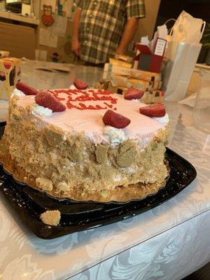 Customized Strawberry Passion ice cream cake