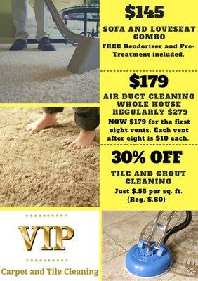 VIP Carpet and Tile Cleaning Coupons