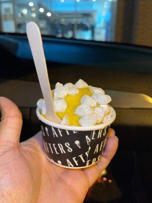 Mango Sorbet w/mochi toppings