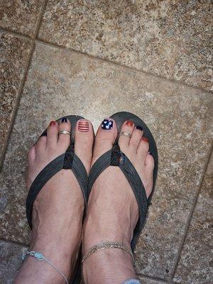 4th of July pedicure