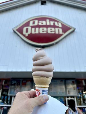 Small Soft Serve Chocolate on Wafer Cone