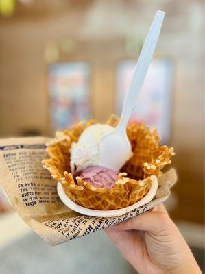 Lavender and lemon in Buttercrisp Waffle Cones