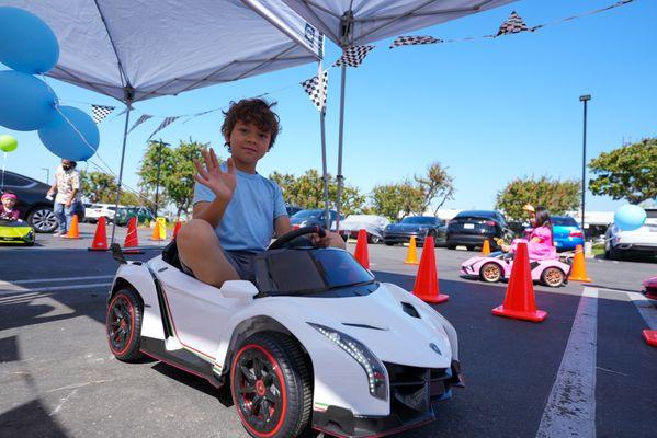 We set up exclusive race tracks that keeps kids safe while they have lots of fun