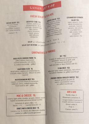 11/30/2024:  Mama's Cafe's Take-Out Menu.