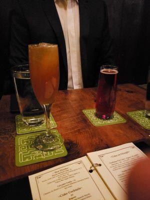 Cortland cocktail and Mead on draft