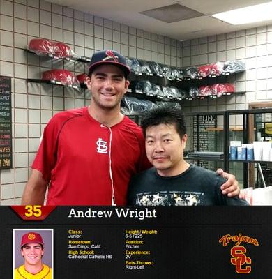 with Andrew Wright USC Trojan Baseball #35