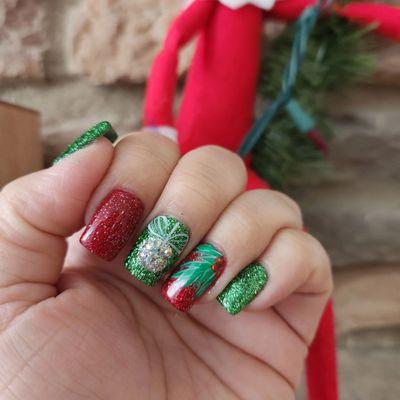 Christmas nails done!!!!